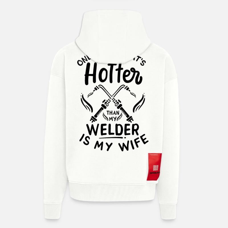 Schweißer Ehemann - Zip Hoodie - made by SPREAD - OFF WHITE