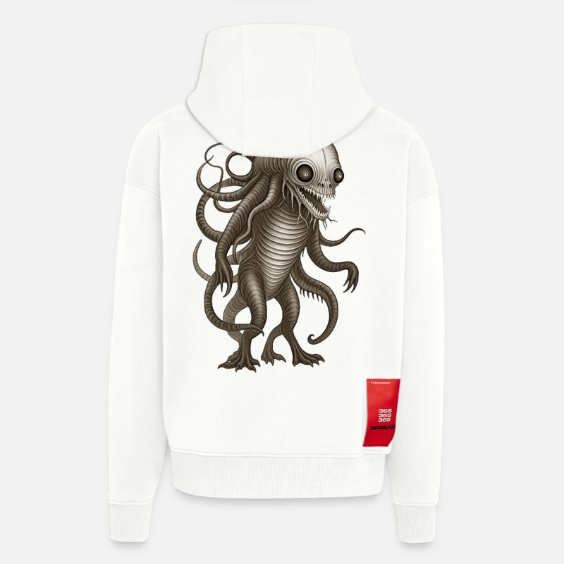 BUG #3 - dark hell - Veste à capuche bio épaisse oversize fabriqué en UE - OFF WHITE