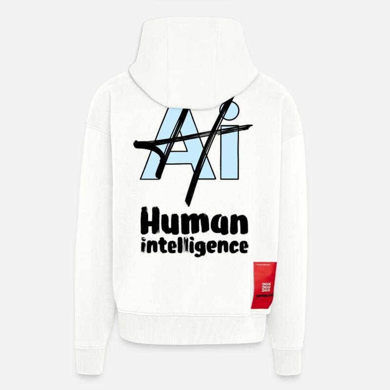 MENSCHLICHE INTELLIGENZ #2 – Lass uns reden. - Zip Hoodie - made by SPREAD - OFF WHITE