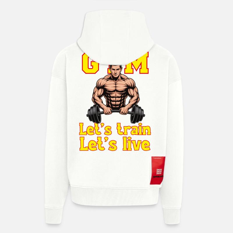 Lets_train - Veste à capuche bio épaisse oversize fabriqué en UE - OFF WHITE