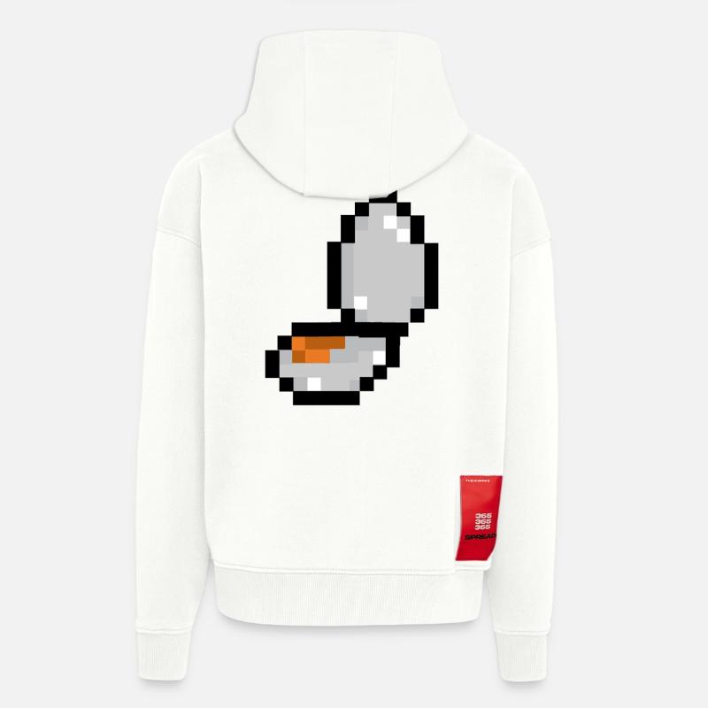 Pixel Egg - Veste à capuche bio épaisse oversize fabriqué en UE - OFF WHITE