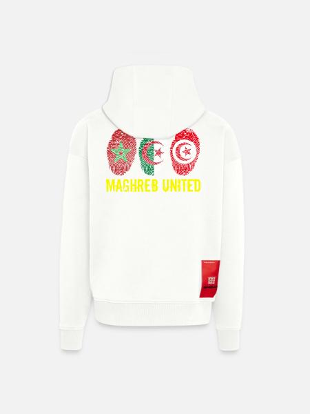 MAGHREB UNITED المغرب - Zip Hoodie - made by SPREAD - OFF WHITE