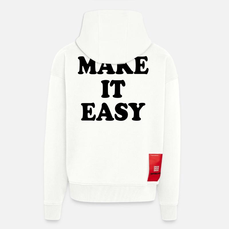 Make it easy - Veste à capuche bio épaisse oversize fabriqué en UE - OFF WHITE