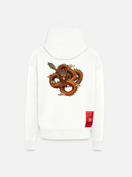 Red Dragon - Zip Hoodie - made by SPREAD - OFF WHITE