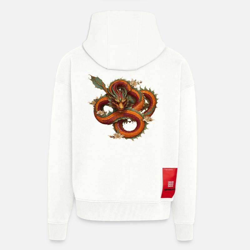 Red Dragon - Zip Hoodie - made by SPREAD - OFF WHITE