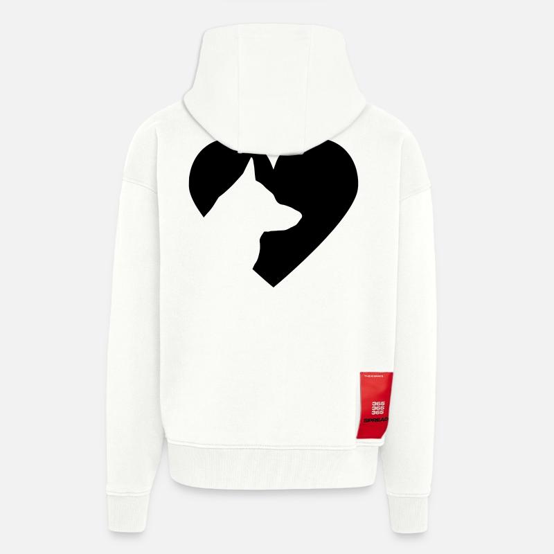 Herz mit Schäferhund Vector - Zip Hoodie - made by SPREAD - OFF WHITE