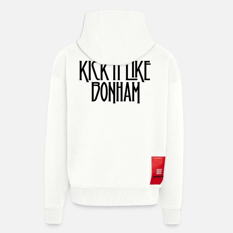 Coup de pied comme Bonham - Veste à capuche bio épaisse oversize fabriqué en UE - OFF WHITE