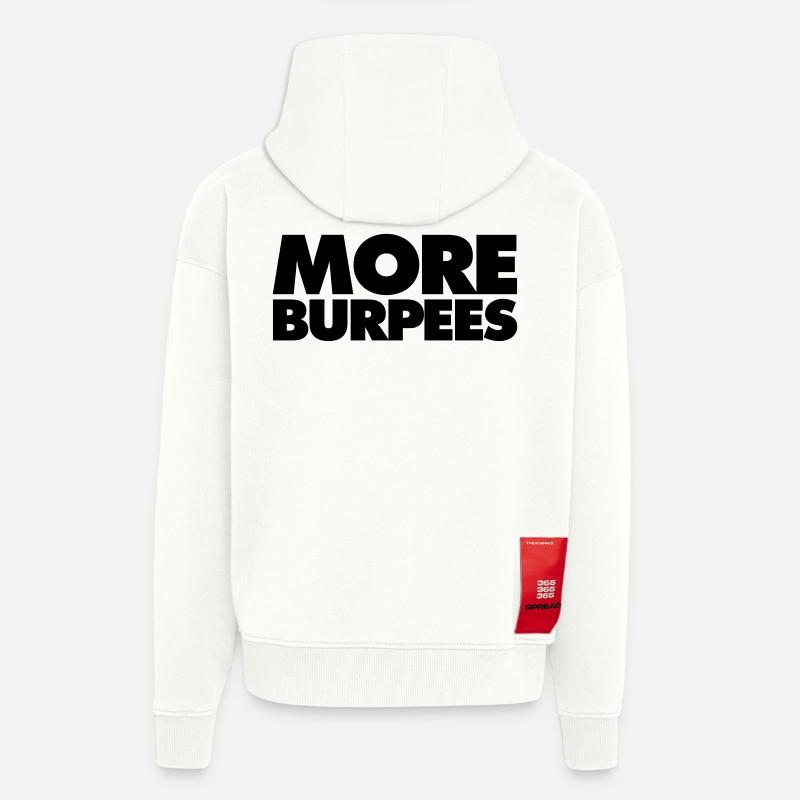 Plus de burpees - Veste à capuche bio épaisse oversize fabriqué en UE - OFF WHITE
