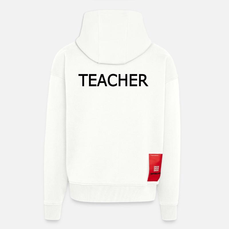 Teacher - Veste à capuche bio épaisse oversize fabriqué en UE - OFF WHITE