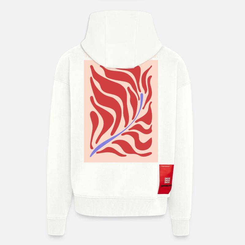 Growth through change – leaf shape pattern - Zip Hoodie - made by SPREAD - OFF WHITE