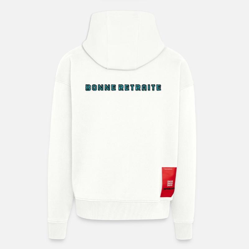 RETRAITE. RETRAITE. RETRAITEE. RETRAITE - Veste à capuche bio épaisse oversize fabriqué en UE - OFF WHITE