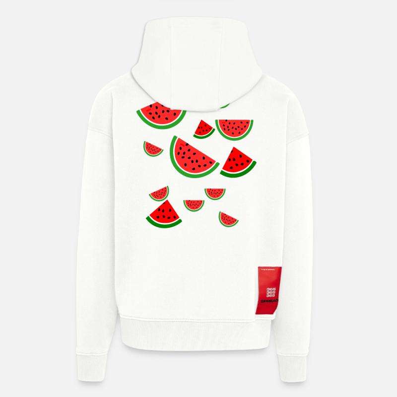 Melon pastèque - Veste à capuche bio épaisse oversize fabriqué en UE - OFF WHITE