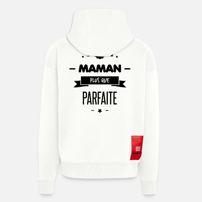 maman plus que parfaite - Veste à capuche bio épaisse oversize fabriqué en UE - OFF WHITE