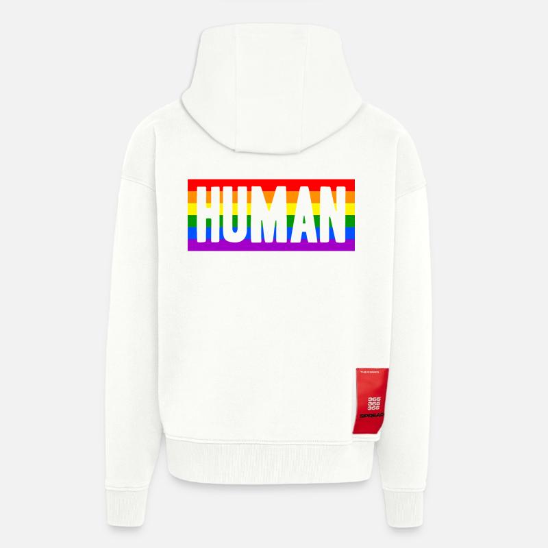 Human Mensch Regenbogen Geschenkidee - Zip Hoodie - made by SPREAD - OFF WHITE