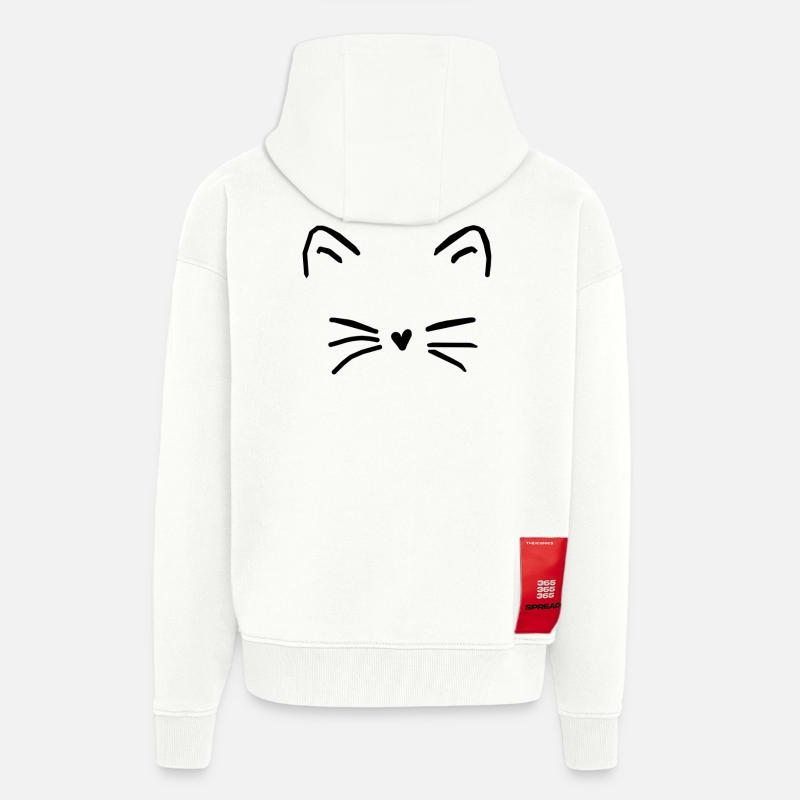 chat - Veste à capuche bio épaisse oversize fabriqué en UE - OFF WHITE