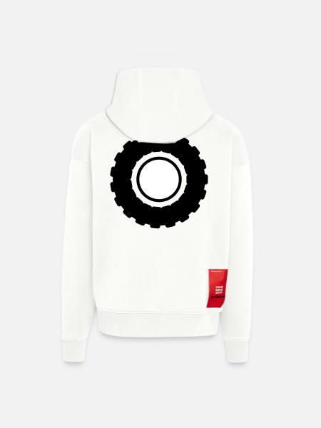 Tractor tire - Zip Hoodie - made by SPREAD - OFF WHITE