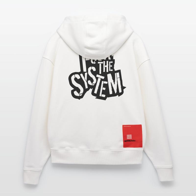 contour plan texte rebelle baiser le logo du système Veste à capuche bio épaisse oversize fabriqué en UE