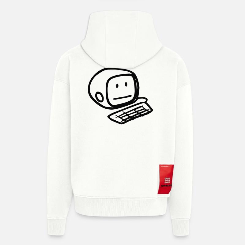 Computersmiley (Schwarz) - Zip Hoodie - made by SPREAD - OFF WHITE