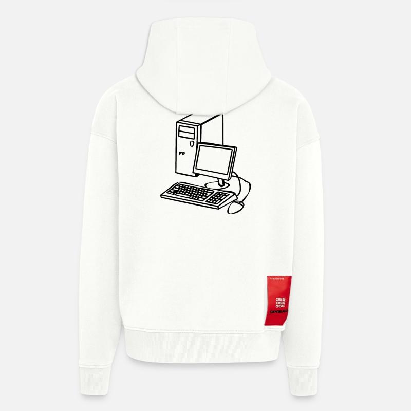 PC in comic style - Zip Hoodie - made by SPREAD - OFF WHITE