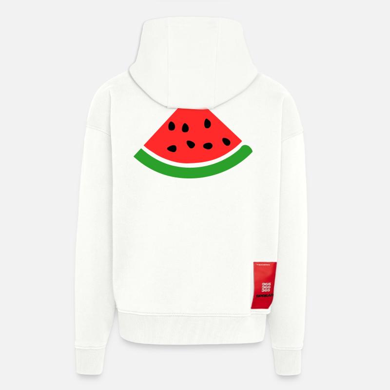Melon pastèque - Veste à capuche bio épaisse oversize fabriqué en UE - OFF WHITE