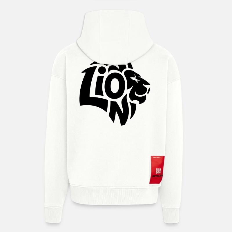 Löwe - Cooles Löwen-Logo - Zip Hoodie - made by SPREAD - OFF WHITE
