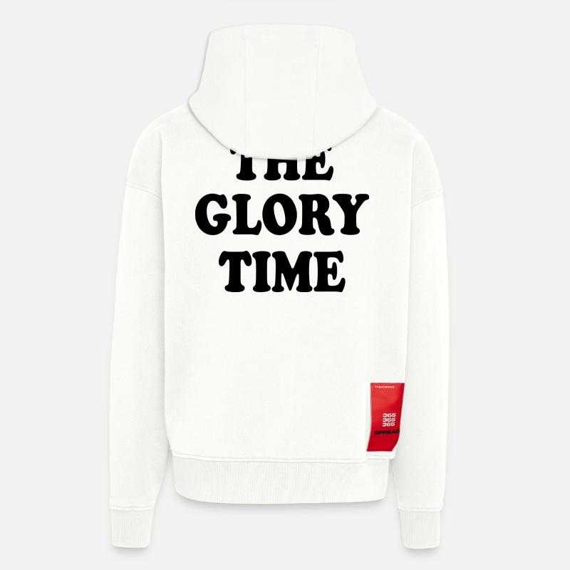 The glory time - Veste à capuche bio épaisse oversize fabriqué en UE - OFF WHITE