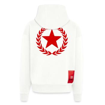 Etoile rouge - Veste à capuche bio épaisse oversize fabriqué en UE - OFF WHITE - Dos