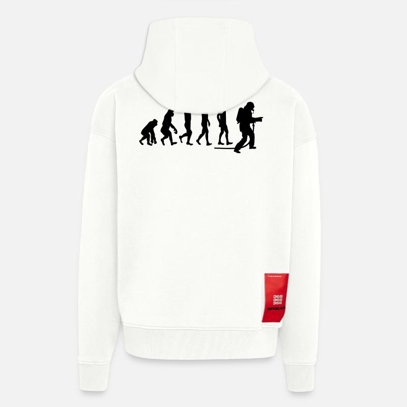 evolution fire department1 - Zip Hoodie - made by SPREAD - OFF WHITE