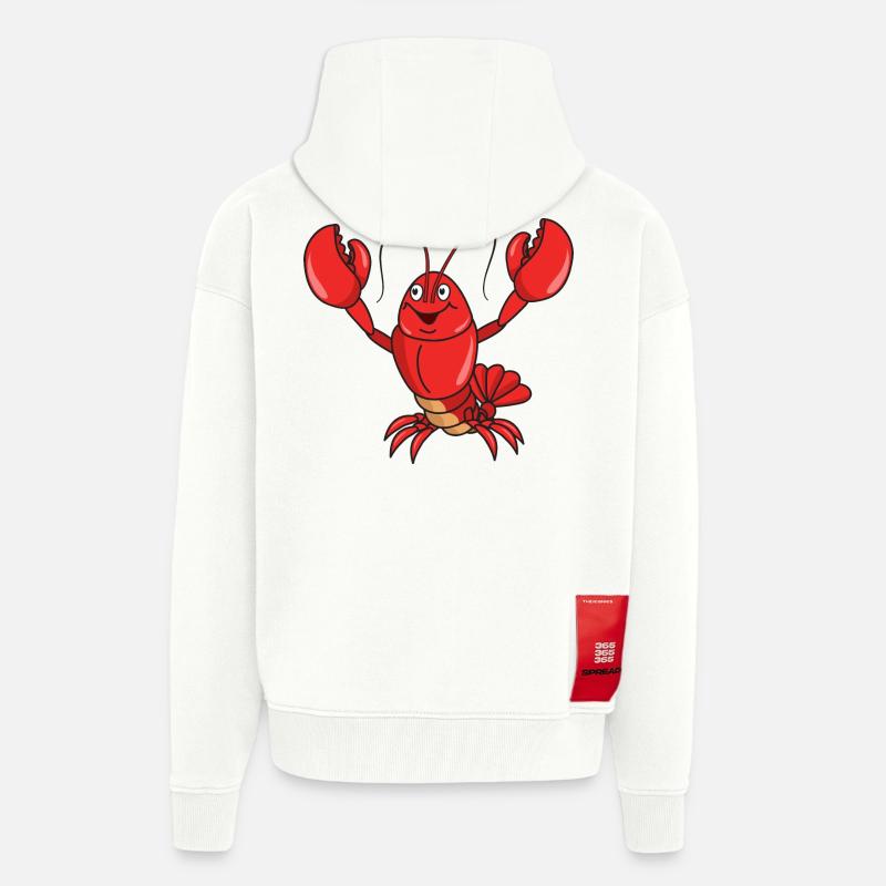 lobster - Zip Hoodie - made by SPREAD - OFF WHITE