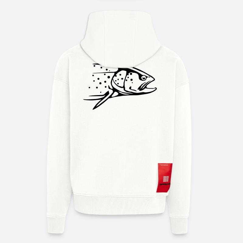 truite - Veste à capuche bio épaisse oversize fabriqué en UE - OFF WHITE
