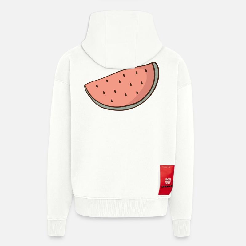 Pastèque - Veste à capuche bio épaisse oversize fabriqué en UE - OFF WHITE