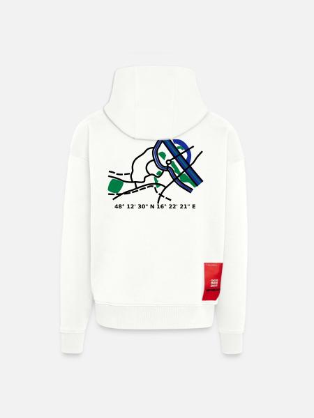 Vienna Vienna city map - Zip Hoodie - made by SPREAD - OFF WHITE
