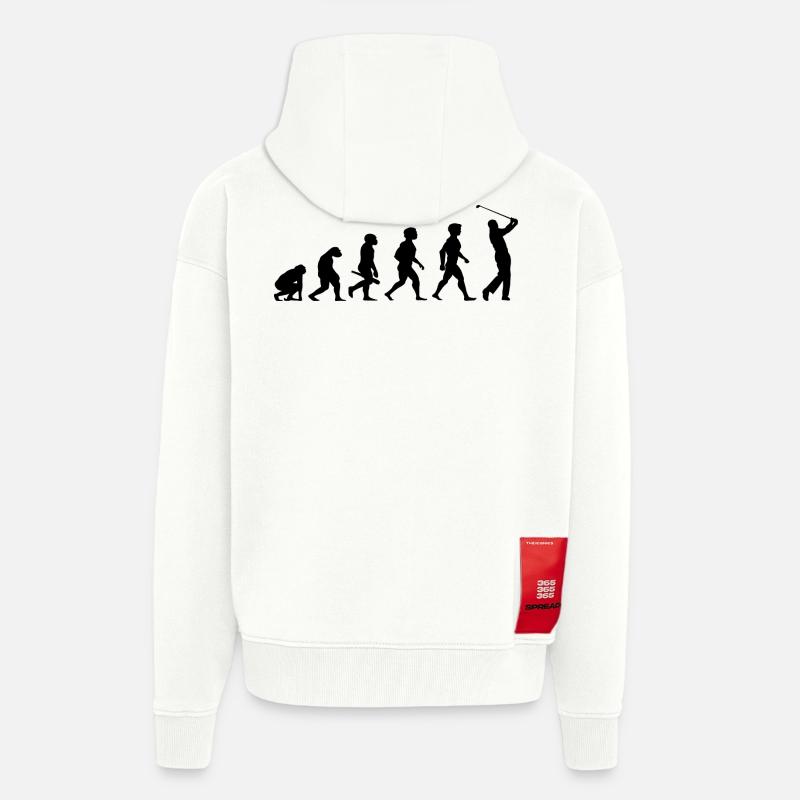 Evolution Golf Golfer Golfspieler Golfplatz - Zip Hoodie - made by SPREAD - OFF WHITE