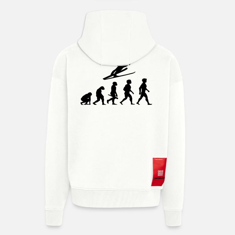 Evolution Ski Weitsprung Skiflug Skispringen - Zip Hoodie - made by SPREAD - OFF WHITE