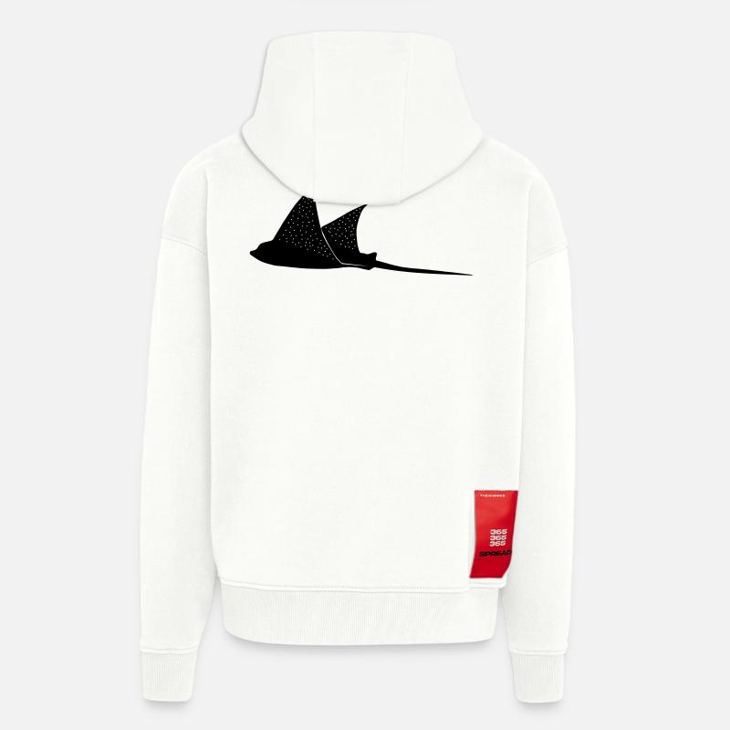 Eagle rays in flight mode - Zip Hoodie - made by SPREAD - OFF WHITE