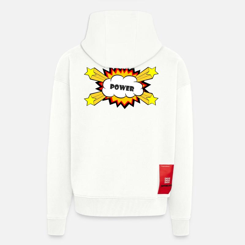 Puissance Comic Explosion - Veste à capuche bio épaisse oversize fabriqué en UE - OFF WHITE