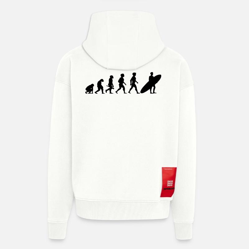 Evolution Surfing Surfers surfboard surfing - Zip Hoodie - made by SPREAD - OFF WHITE