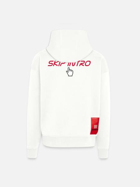 skip intro - Zip Hoodie - made by SPREAD - OFF WHITE