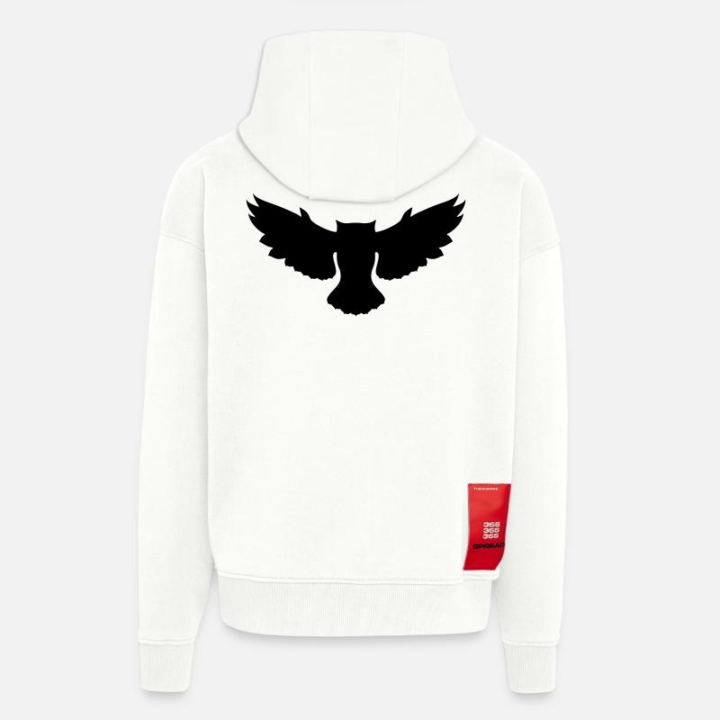 Fliegende Eule - Zip Hoodie - made by SPREAD - OFF WHITE
