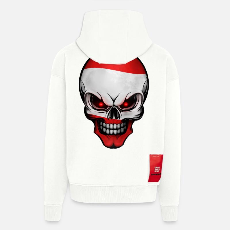Crâne Autriche conçoit Allround - Veste à capuche bio épaisse oversize fabriqué en UE - OFF WHITE