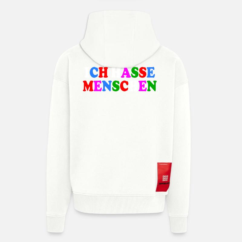 Ich hasse menschen - Zip Hoodie - made by SPREAD - OFF WHITE