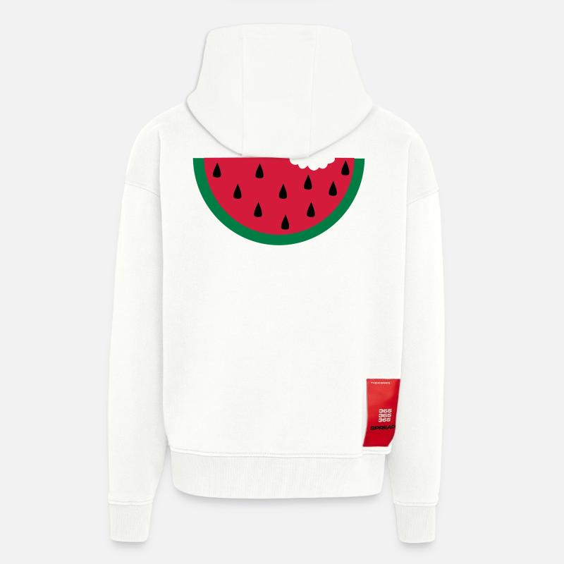 fruit pastèque pastèque - Veste à capuche bio épaisse oversize fabriqué en UE - OFF WHITE