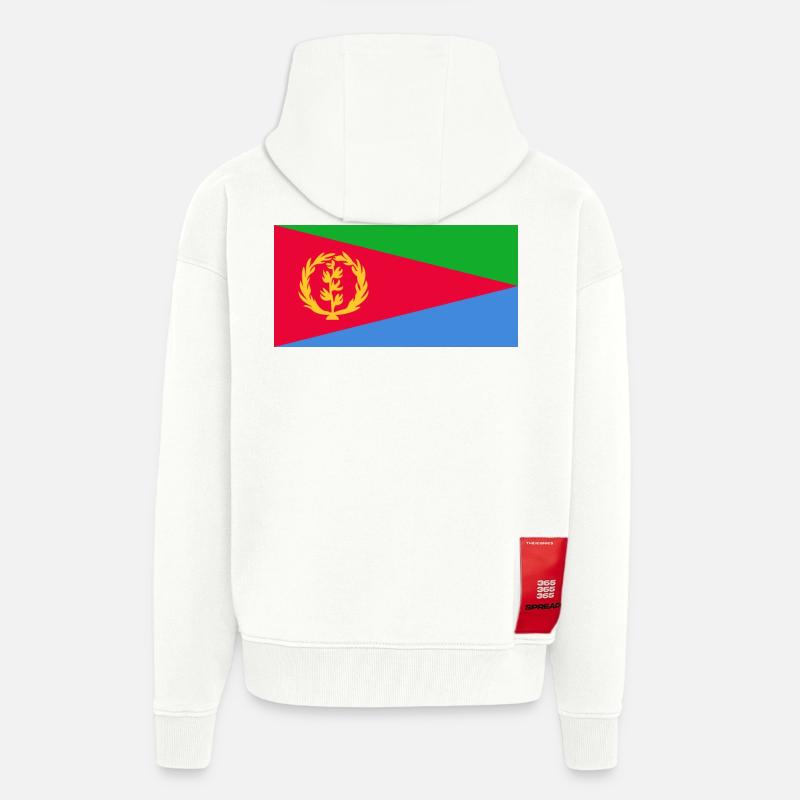 Drapeau de l'Érythrée - Veste à capuche bio épaisse oversize fabriqué en UE - OFF WHITE