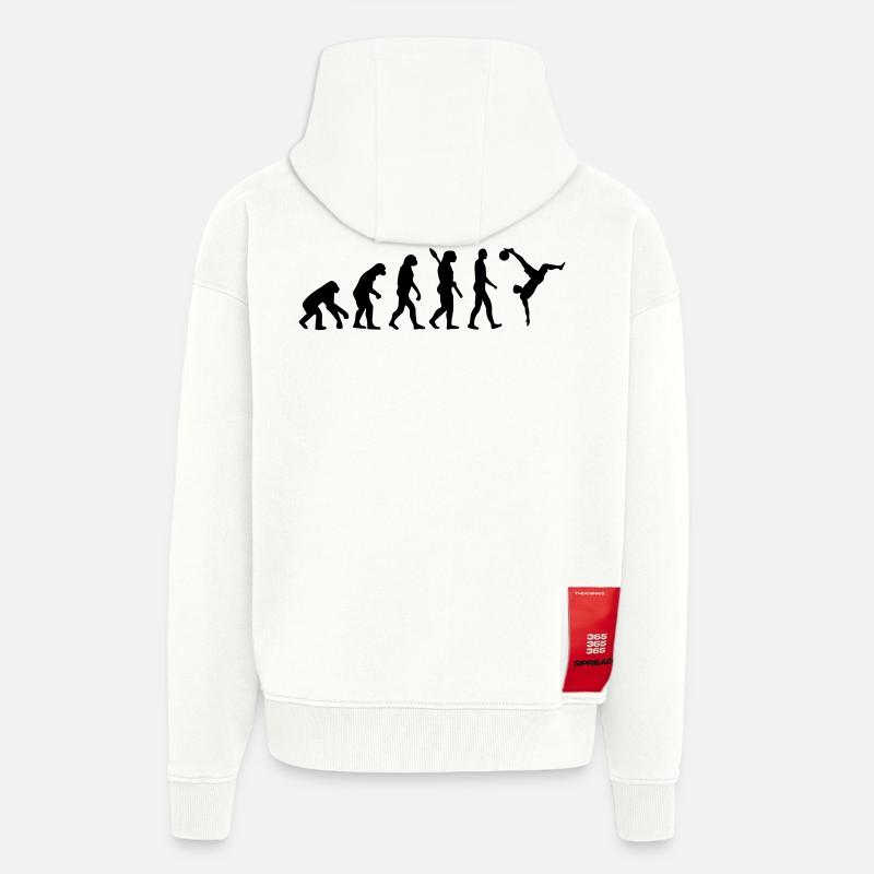 Evolution Beach Soccer - Veste à capuche bio épaisse oversize fabriqué en UE - OFF WHITE