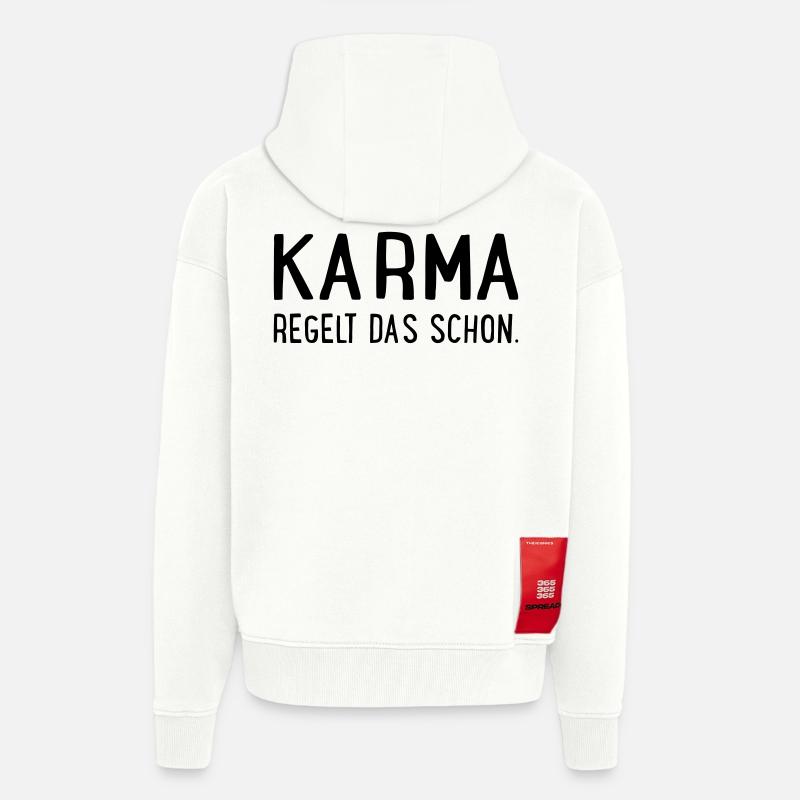Karma regelt das schon - Zip Hoodie - made by SPREAD - OFF WHITE