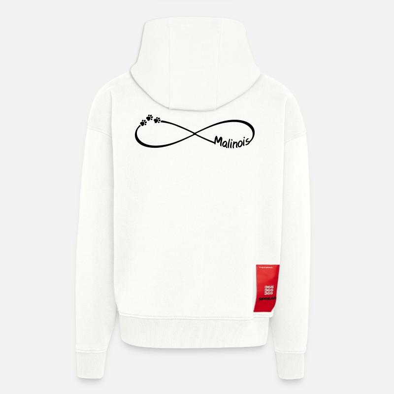 Malinois Belgischer Schäferhund Infinity Hunde - Zip Hoodie - made by SPREAD - OFF WHITE