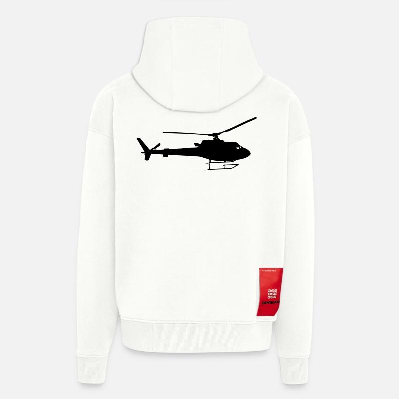 Hélicoptère idée cadeau rapidement - Veste à capuche bio épaisse oversize fabriqué en UE - OFF WHITE