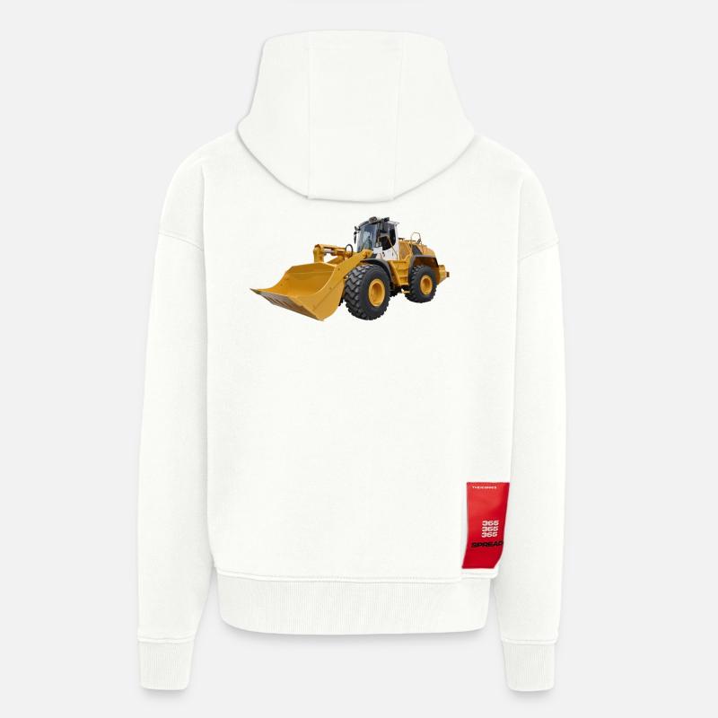 wheel loader - Zip Hoodie - made by SPREAD - OFF WHITE