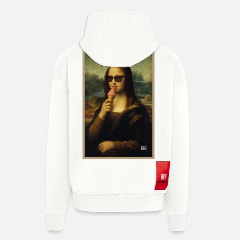 Mona Lisa leckt Eiscreme - Zip Hoodie - made by SPREAD - OFF WHITE