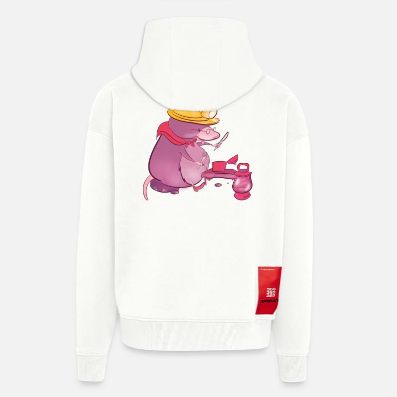 mole - Zip Hoodie - made by SPREAD - OFF WHITE